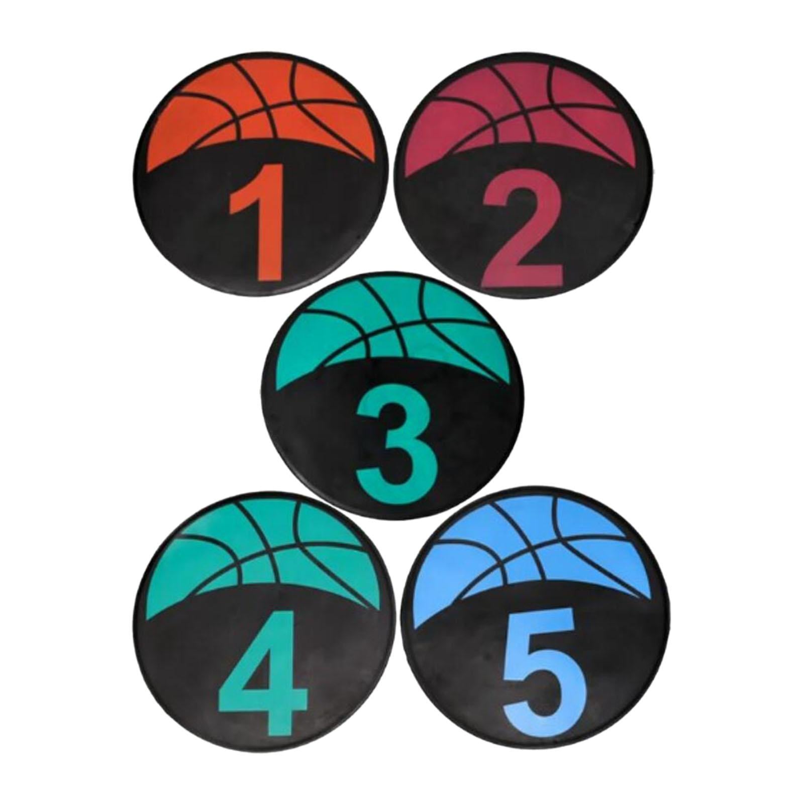 5 Pieces Numbered Floor Spot Markers Training Mark for Soccer Outdoor Indoor