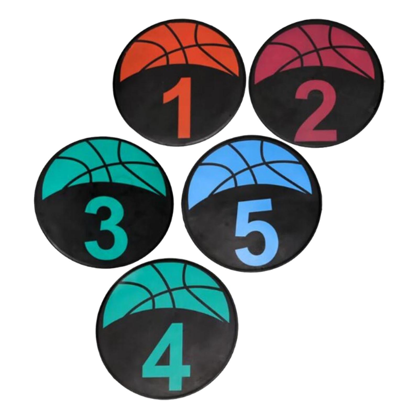 5 Pieces Numbered Floor Spot Markers Training Mark for Soccer Outdoor Indoor