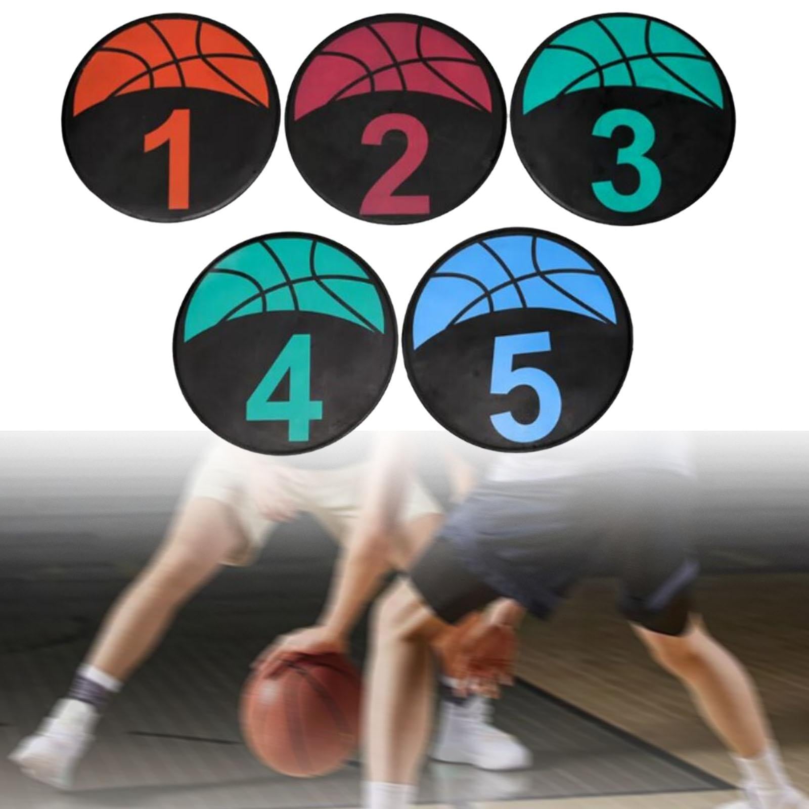 5 Pieces Numbered Floor Spot Markers Training Mark for Soccer Outdoor Indoor