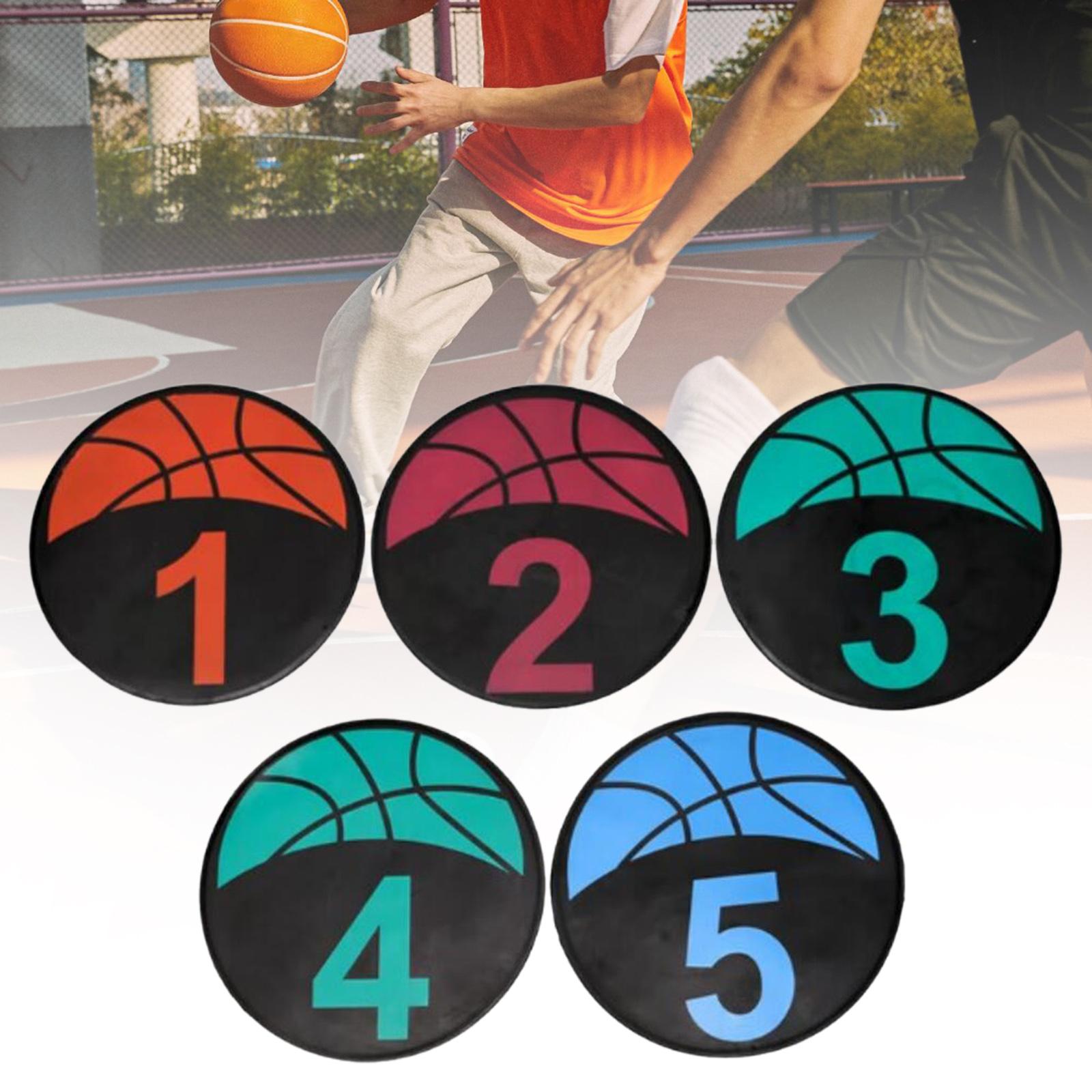 5 Pieces Numbered Floor Spot Markers Training Mark for Soccer Outdoor Indoor