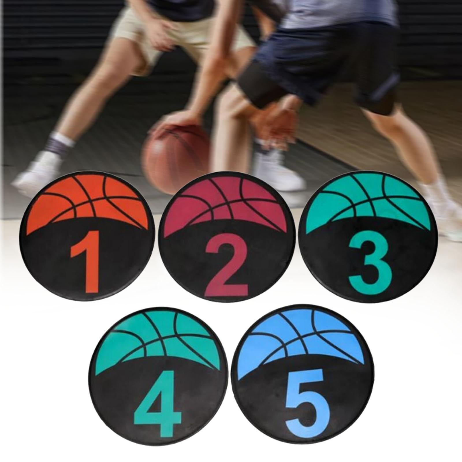 5 Pieces Numbered Floor Spot Markers Training Mark for Soccer Outdoor Indoor