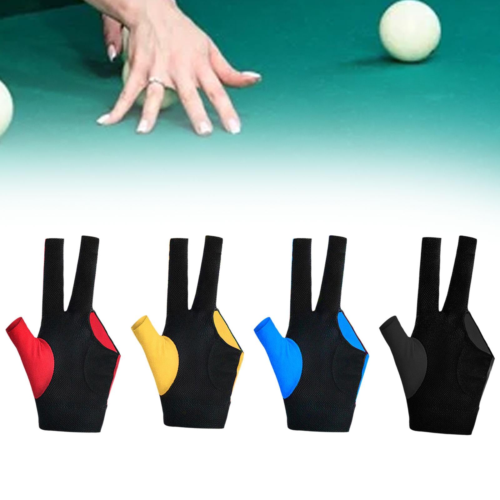 3 Fingers Billiard Glove Breathable Elastic Glove for Indoor Practice Adults Red
