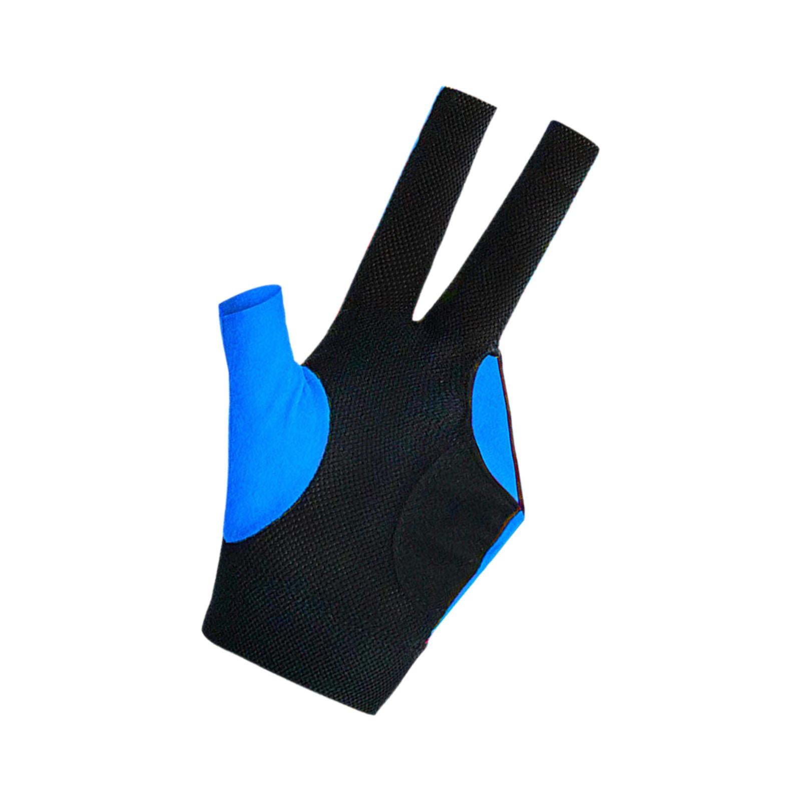 3 Fingers Billiard Glove Breathable Elastic Glove for Indoor Practice Adults Blue