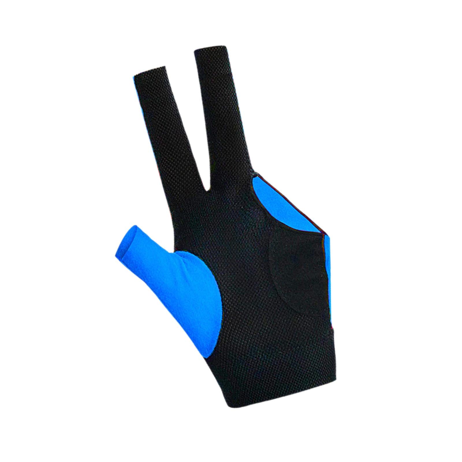 3 Fingers Billiard Glove Breathable Elastic Glove for Indoor Practice Adults Blue