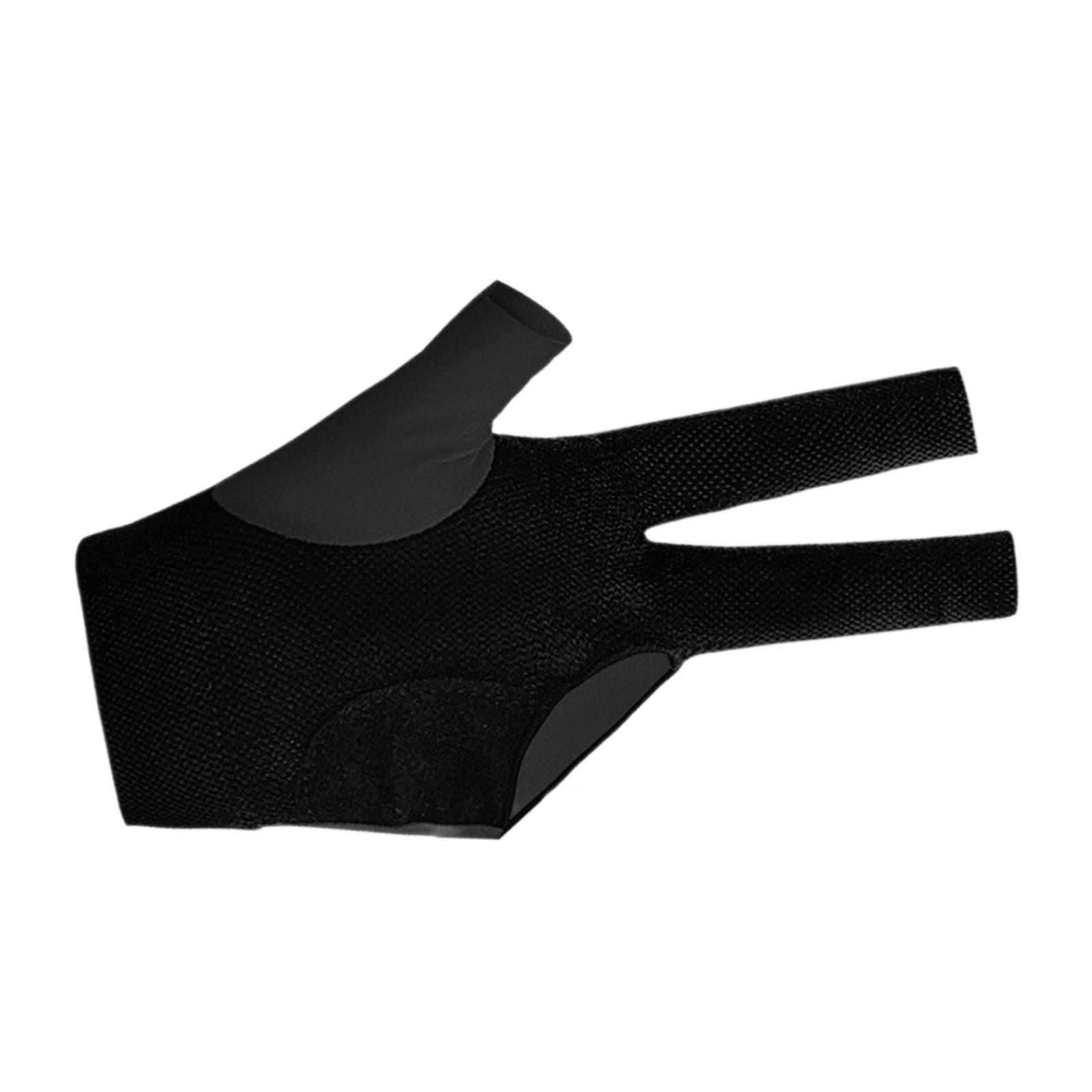 3 Fingers Billiard Glove Breathable Elastic Glove for Indoor Practice Adults Black