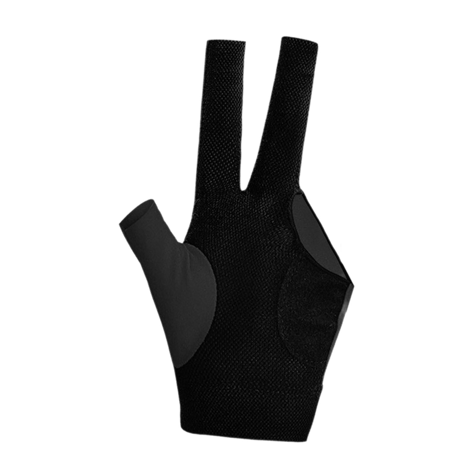 3 Fingers Billiard Glove Breathable Elastic Glove for Indoor Practice Adults Black