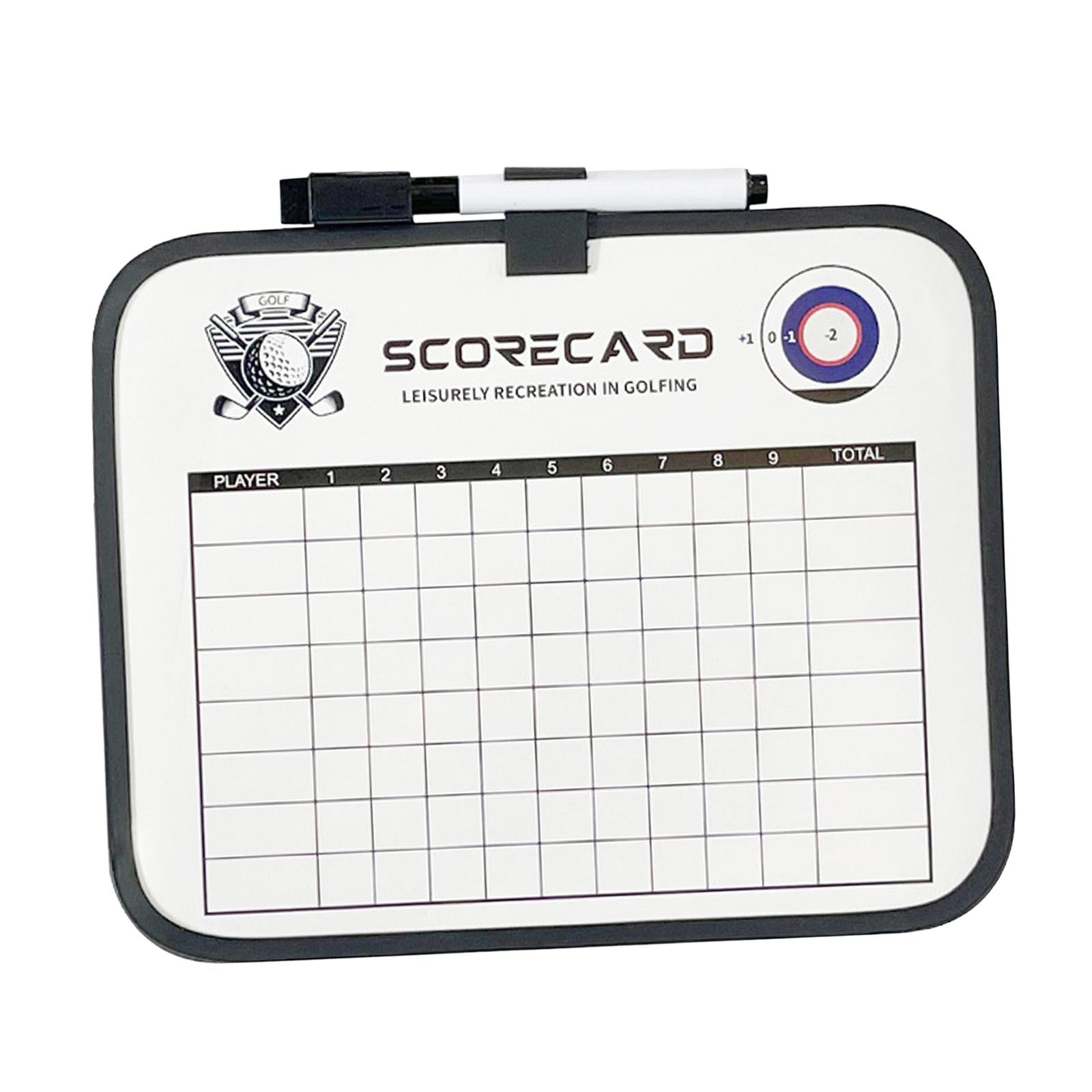 Golf Scoreboard with Marker and Eraser Reusable Match Data Small Whiteboard