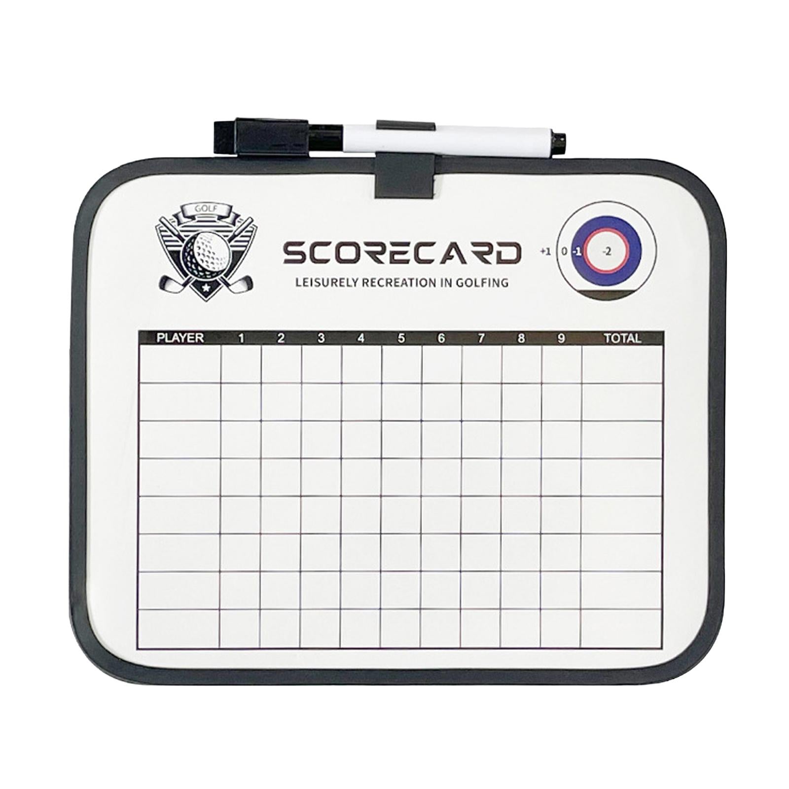 Golf Scoreboard with Marker and Eraser Reusable Match Data Small Whiteboard