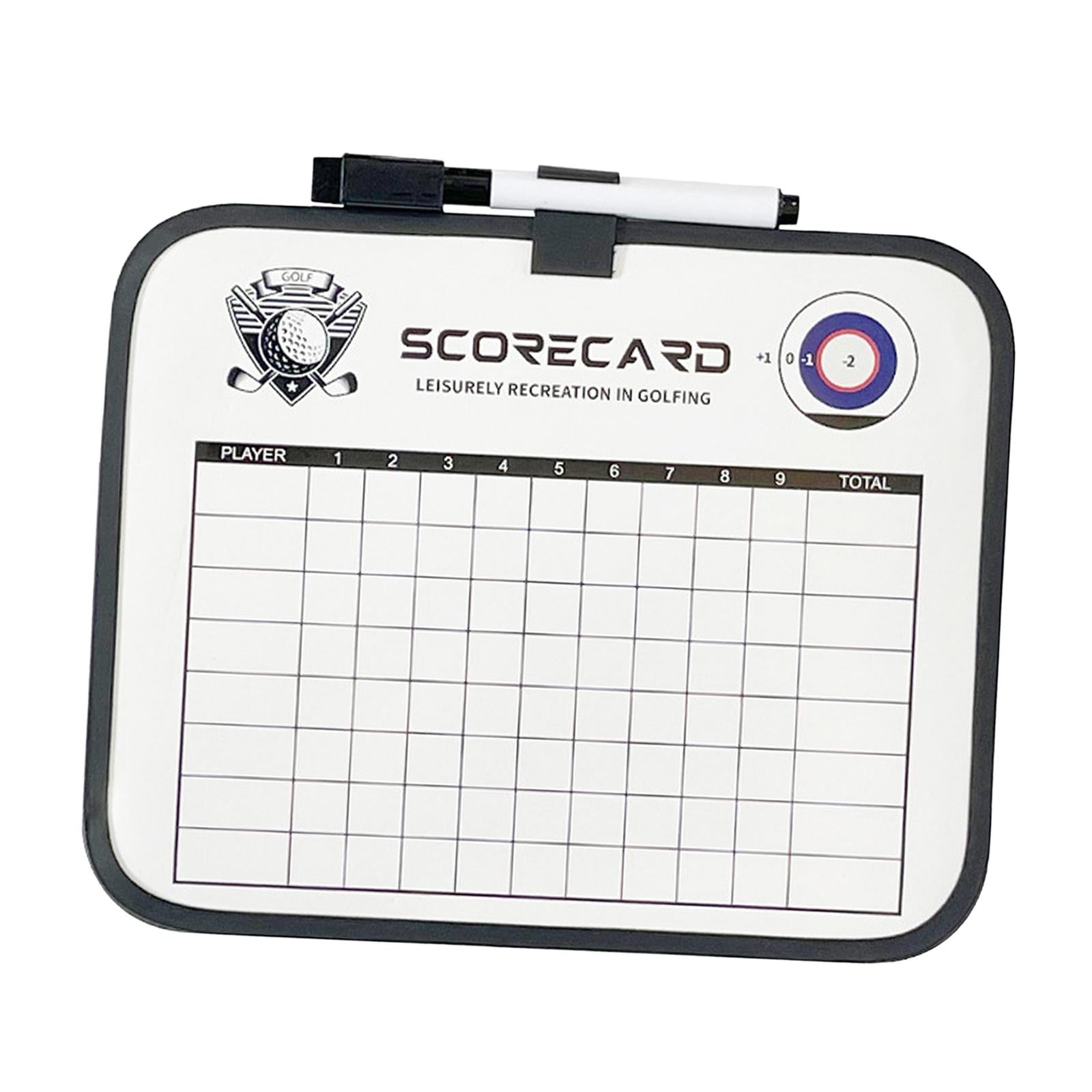 Golf Scoreboard with Marker and Eraser Reusable Match Data Small Whiteboard