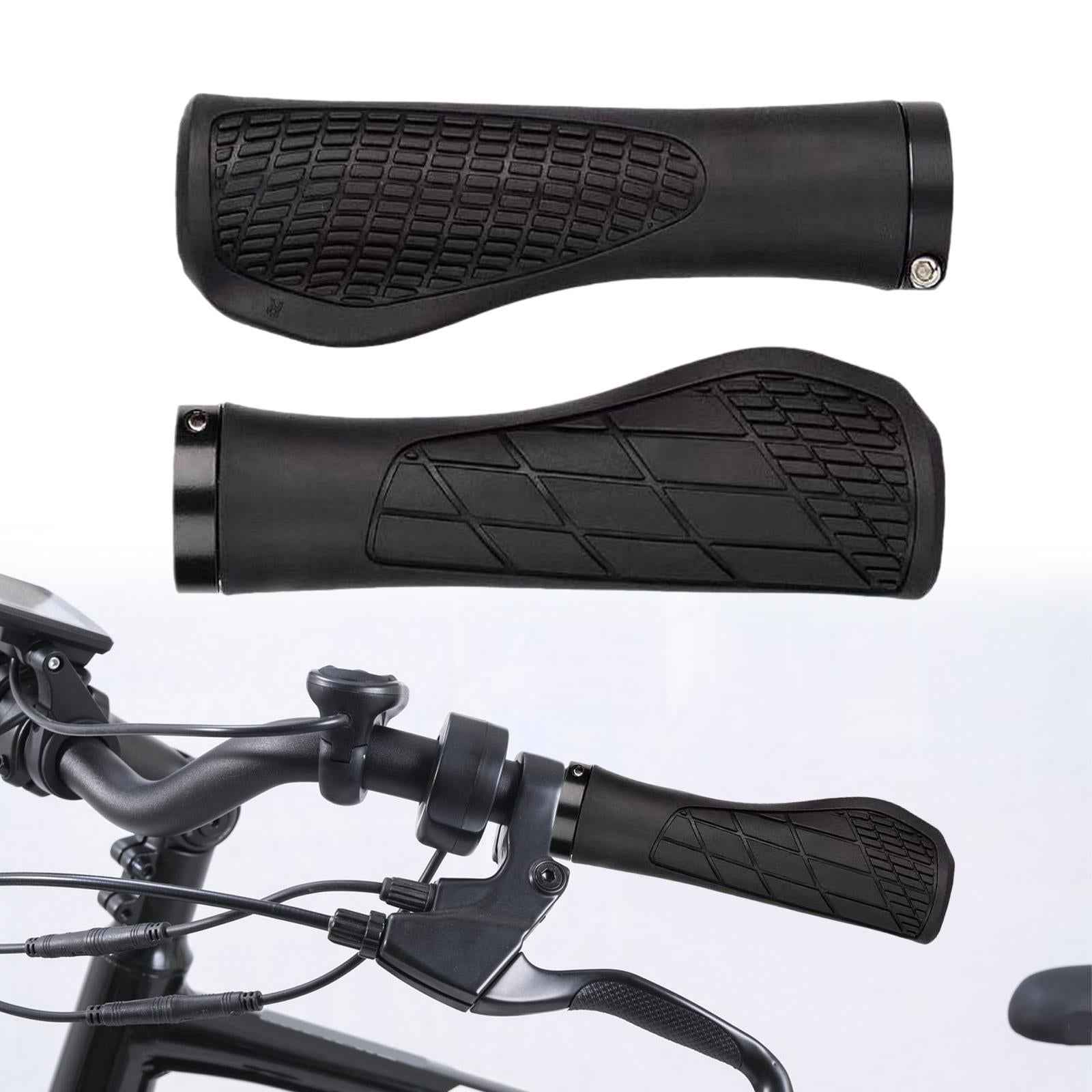 2x Bike Handlebar Grips Comfortable Bike Grips for Mountain Bikes BMX Sports Black