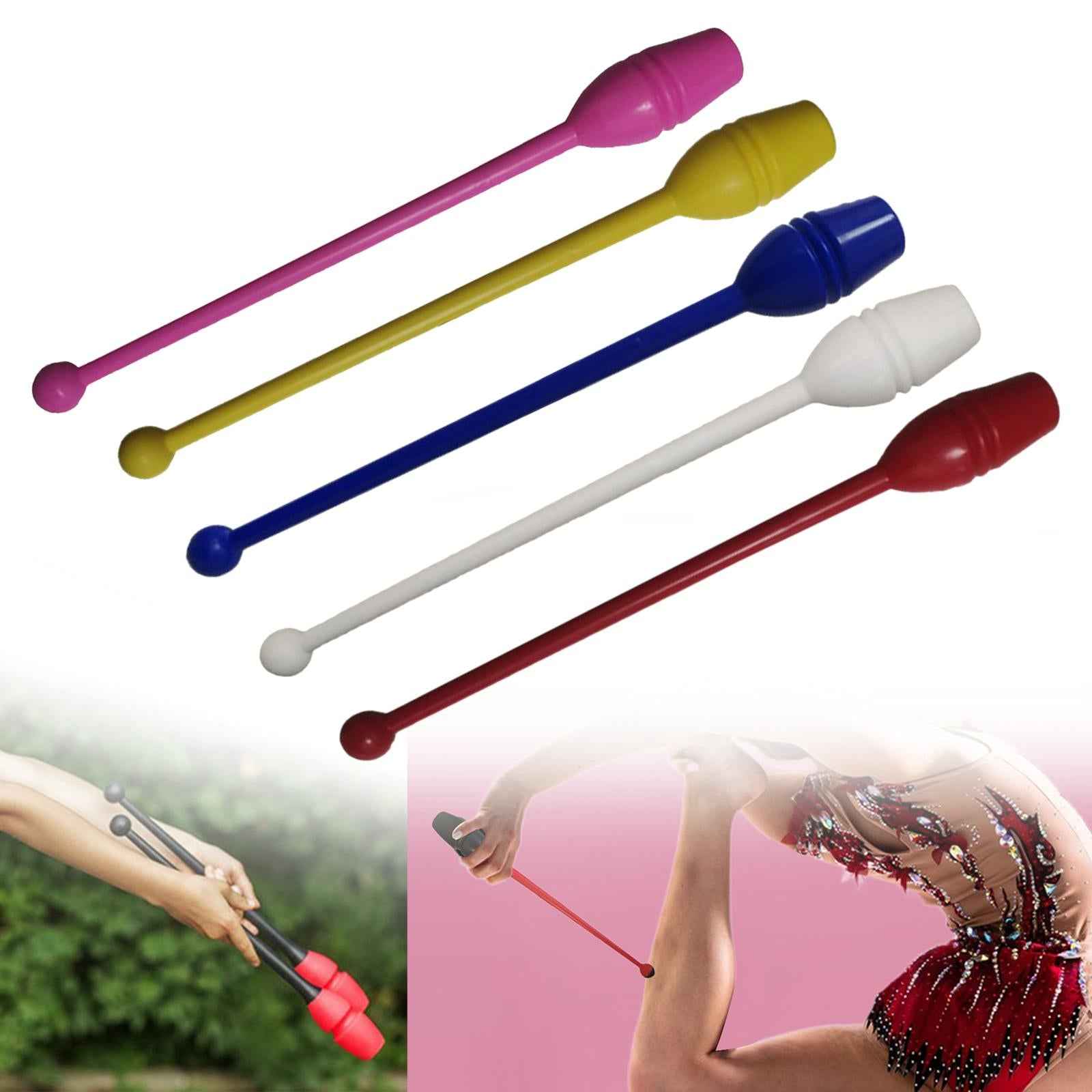Gymnastics Stick Multifunction Dance Prop 13.8'' for Girls Stage Performance Pink