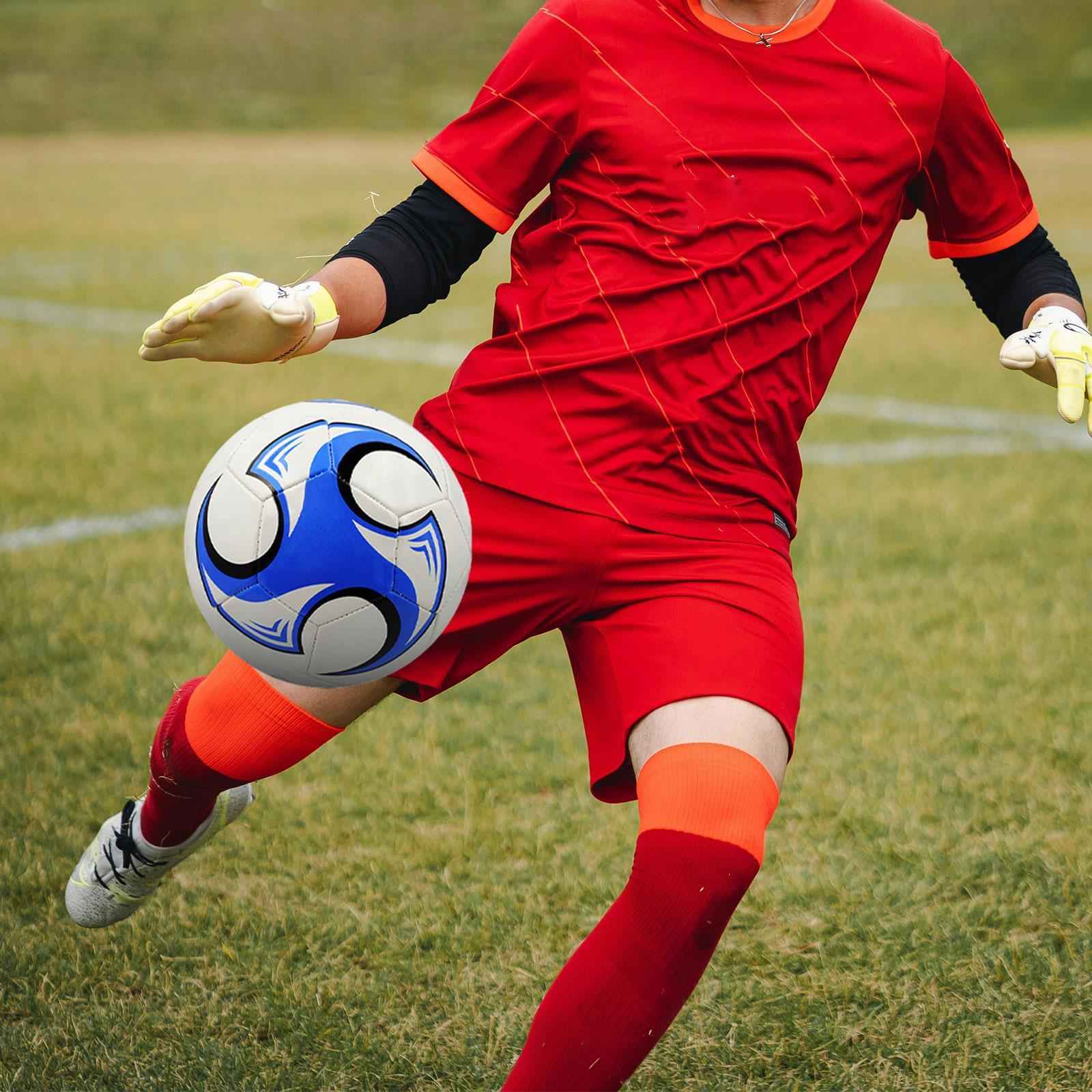 Soccer Ball Size 5 Seamless Stitching Training for Game Practice Gift Blue