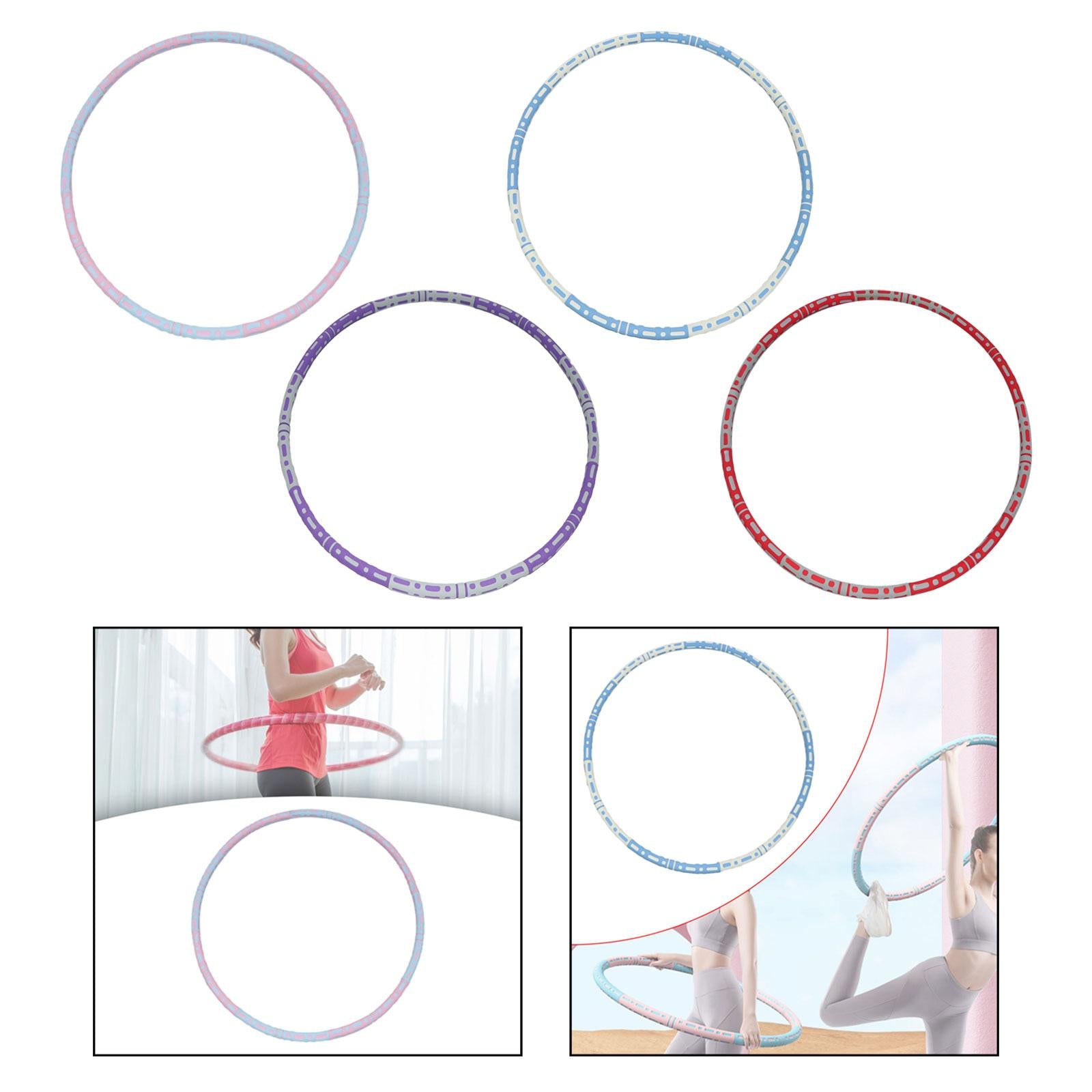 Weighted Hoop for Weighted Loss Adults Exercise Portable 8 Detachable Sections Pink Blue