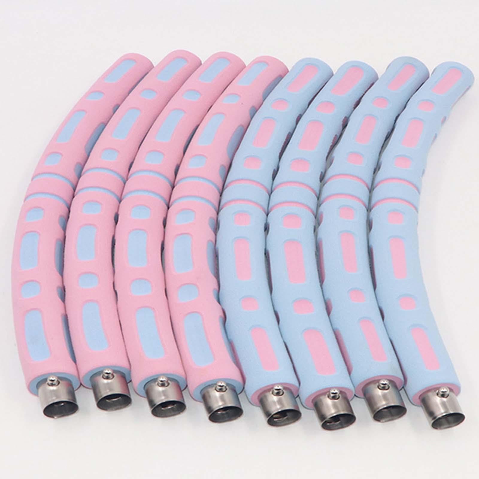 Weighted Hoop for Weighted Loss Adults Exercise Portable 8 Detachable Sections Pink Blue