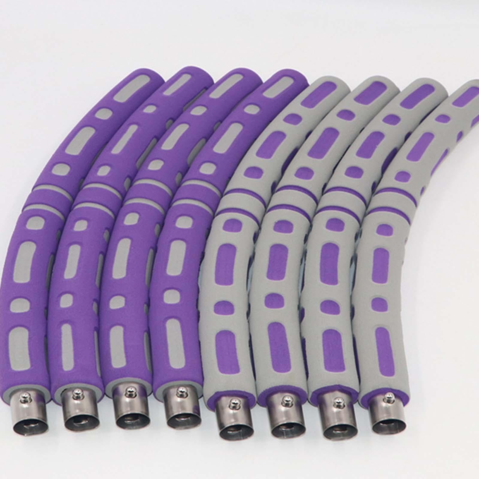 Weighted Hoop for Weighted Loss Adults Exercise Portable 8 Detachable Sections Purple White