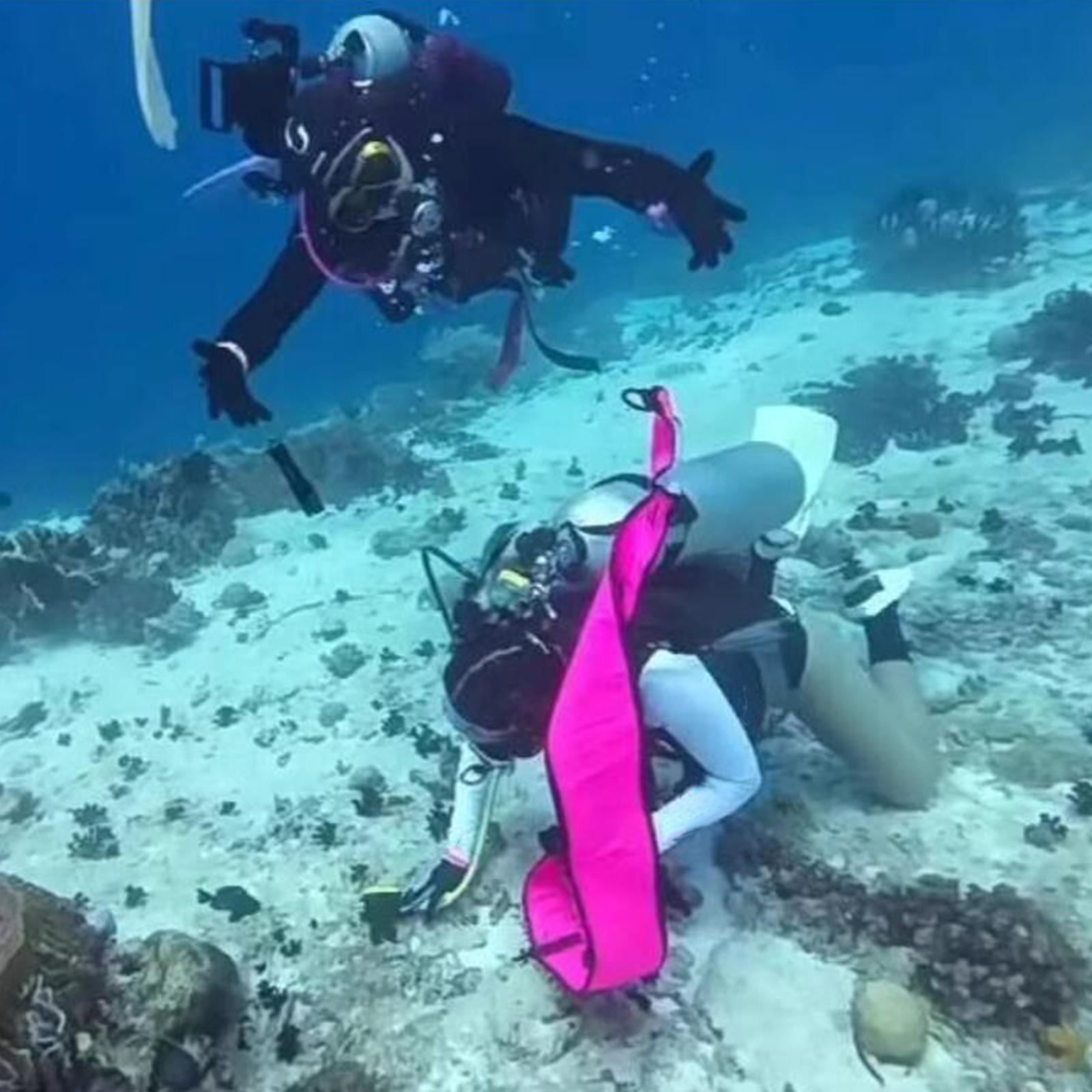 Surface Marker Buoy Gear Inflatable Scuba Signal Tube for Outdoor Sports Men Red and 4.5cm Valve