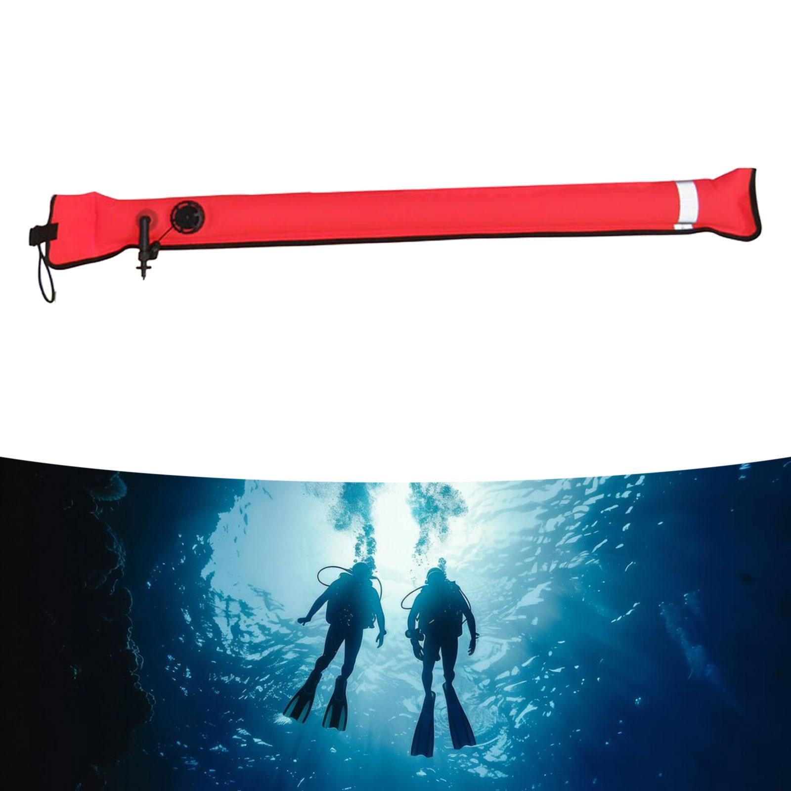 Surface Marker Buoy Gear Inflatable Scuba Signal Tube for Outdoor Sports Men Red and 4.5cm Valve