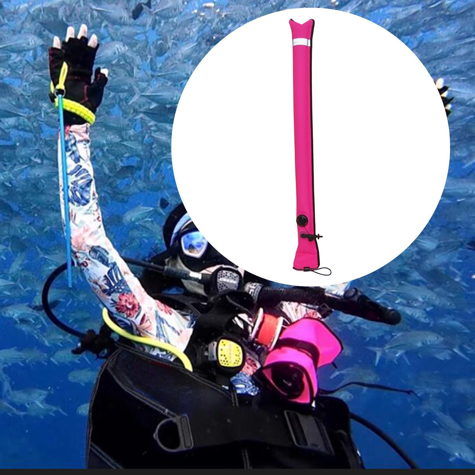 Surface Marker Buoy Gear Inflatable Scuba Signal Tube for Outdoor Sports Men Pink and 4.5cm Valve