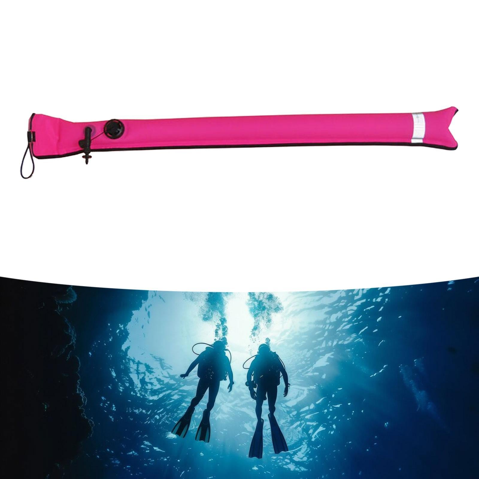 Surface Marker Buoy Gear Inflatable Scuba Signal Tube for Outdoor Sports Men Pink and 4.5cm Valve