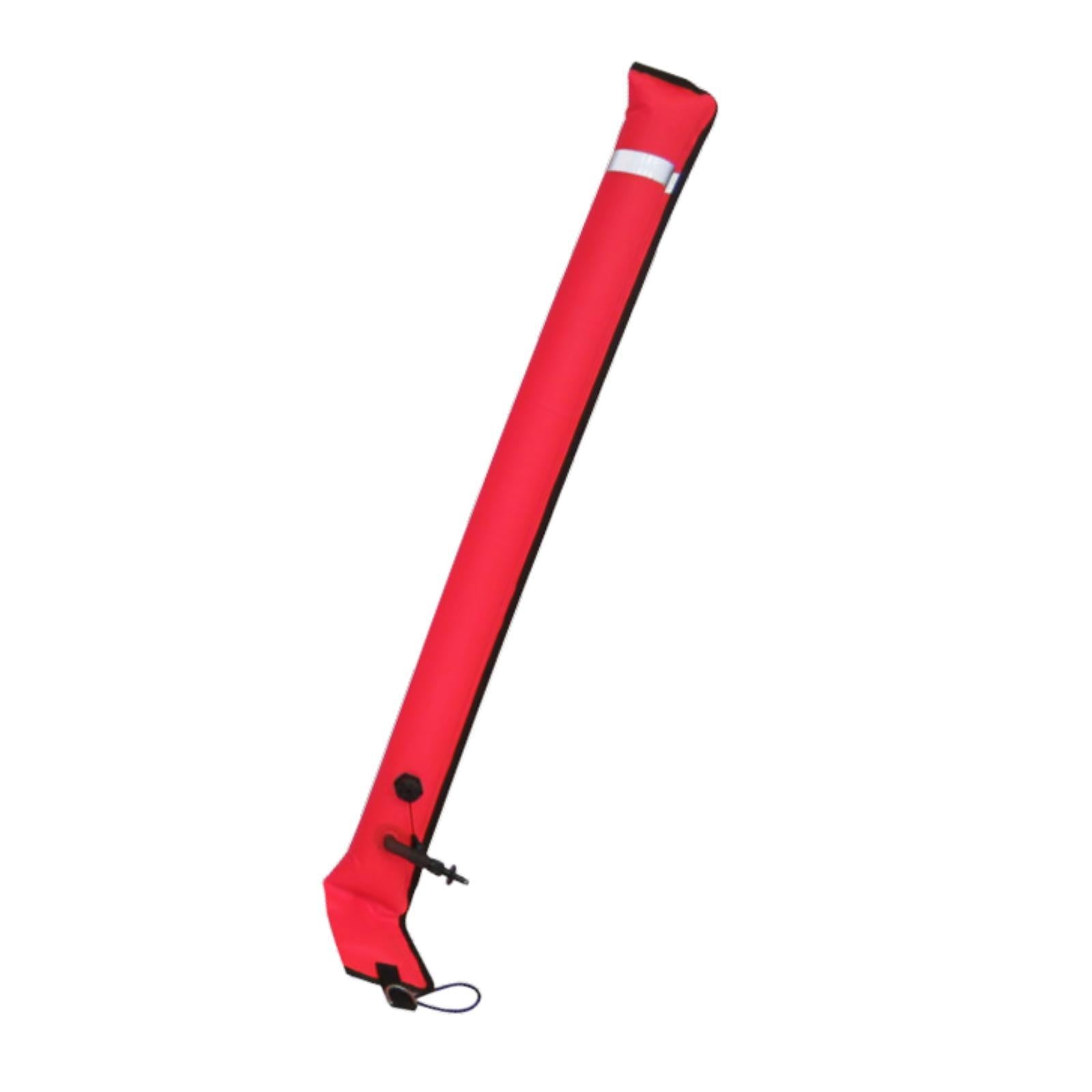 Surface Marker Buoy Gear Inflatable Scuba Signal Tube for Outdoor Sports Men Red and 2.5cm Valve