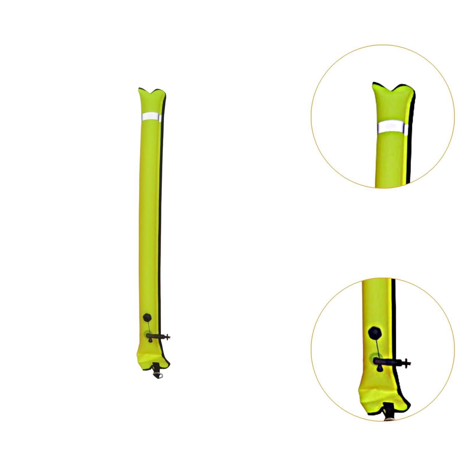 Surface Marker Buoy Gear Inflatable Scuba Signal Tube for Outdoor Sports Men Yellow 2.5cm Valve