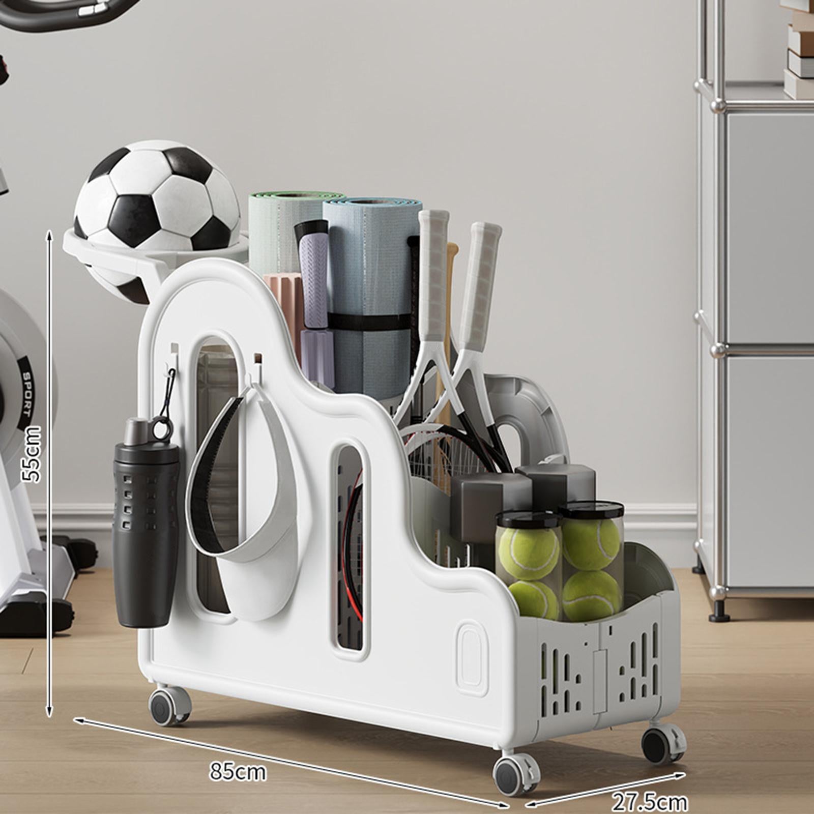 Yoga Mat Storage Rack Dumbbells Multifunction Yoga Block Fitness Weight Rack Ball Frame White