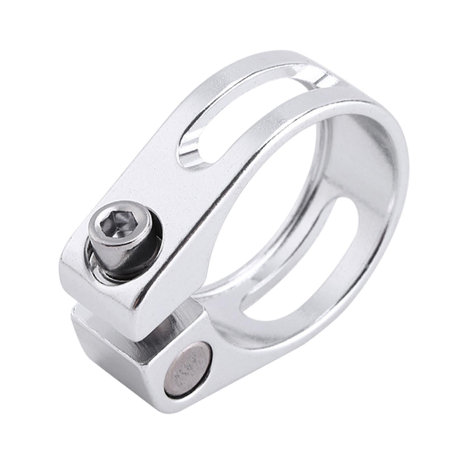 Bike Seat Post Clamp Screw Mount Lightweight Premium Hollow Universal 31.8mm Silver