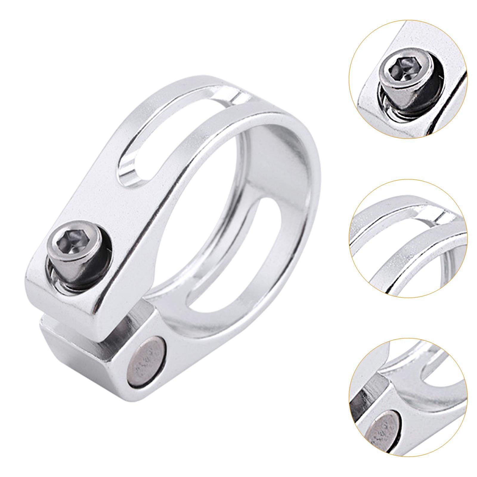 Bike Seat Post Clamp Screw Mount Lightweight Premium Hollow Universal 31.8mm Silver
