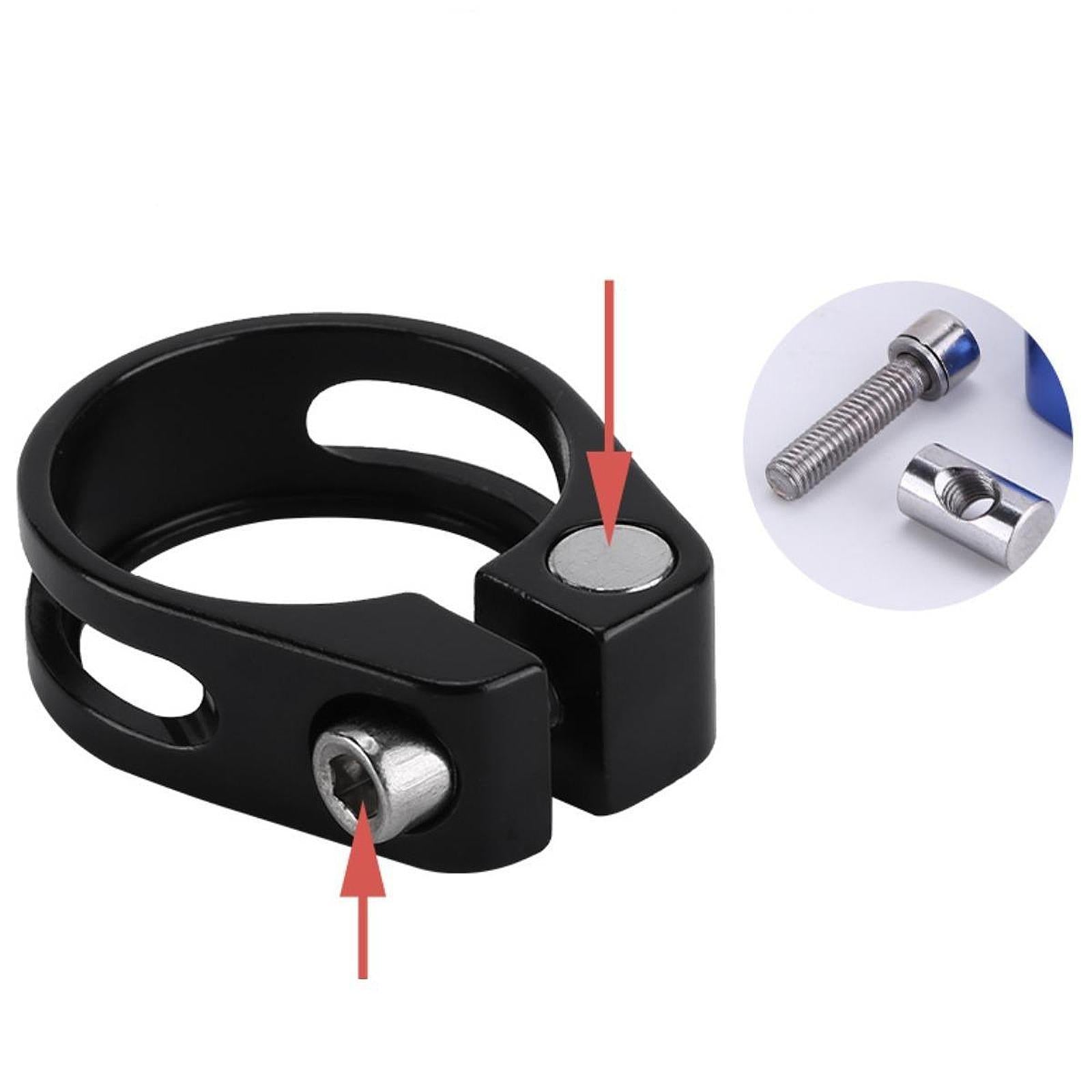 Bike Seat Post Clamp Screw Mount Lightweight Premium Hollow Universal 31.8mm Silver
