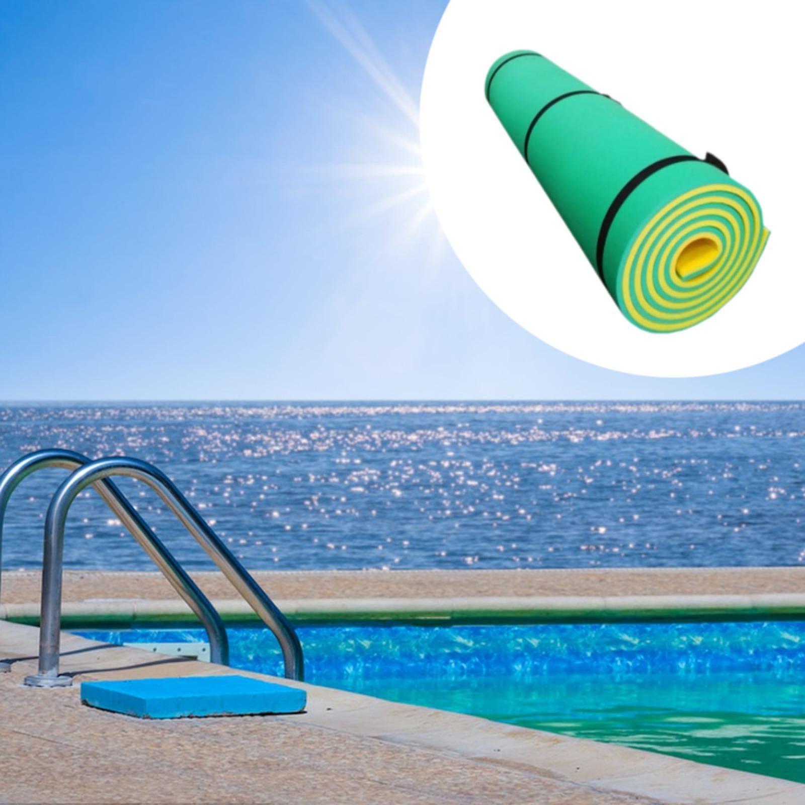 Float Water Mat Pool Hammock Roll up Pool Float Raft for Relaxing Lake Party Yellow and Green