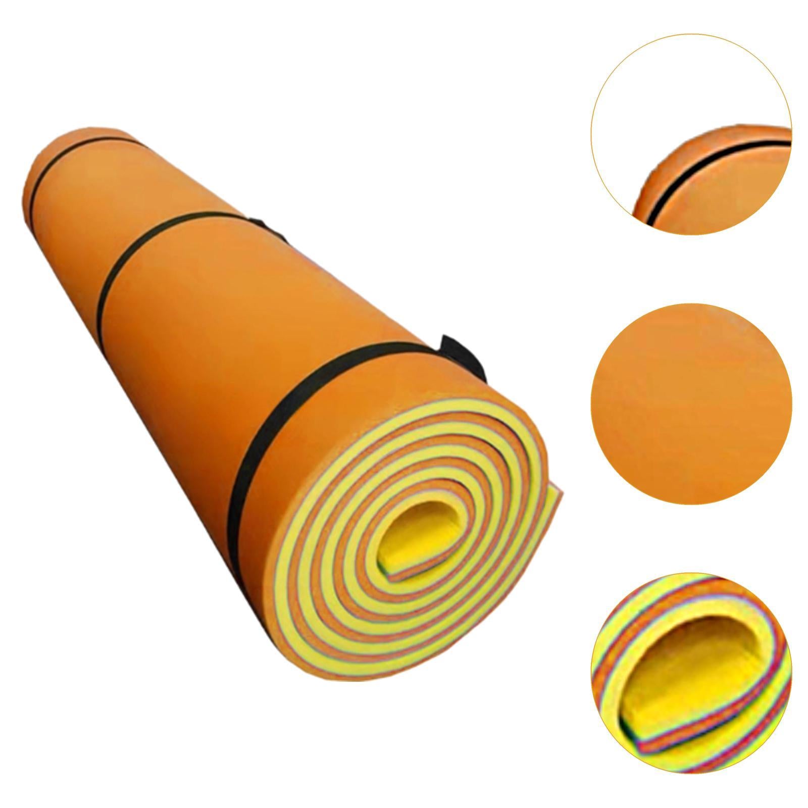 Float Water Mat Pool Hammock Roll up Pool Float Raft for Relaxing Lake Party Orange and Yellow