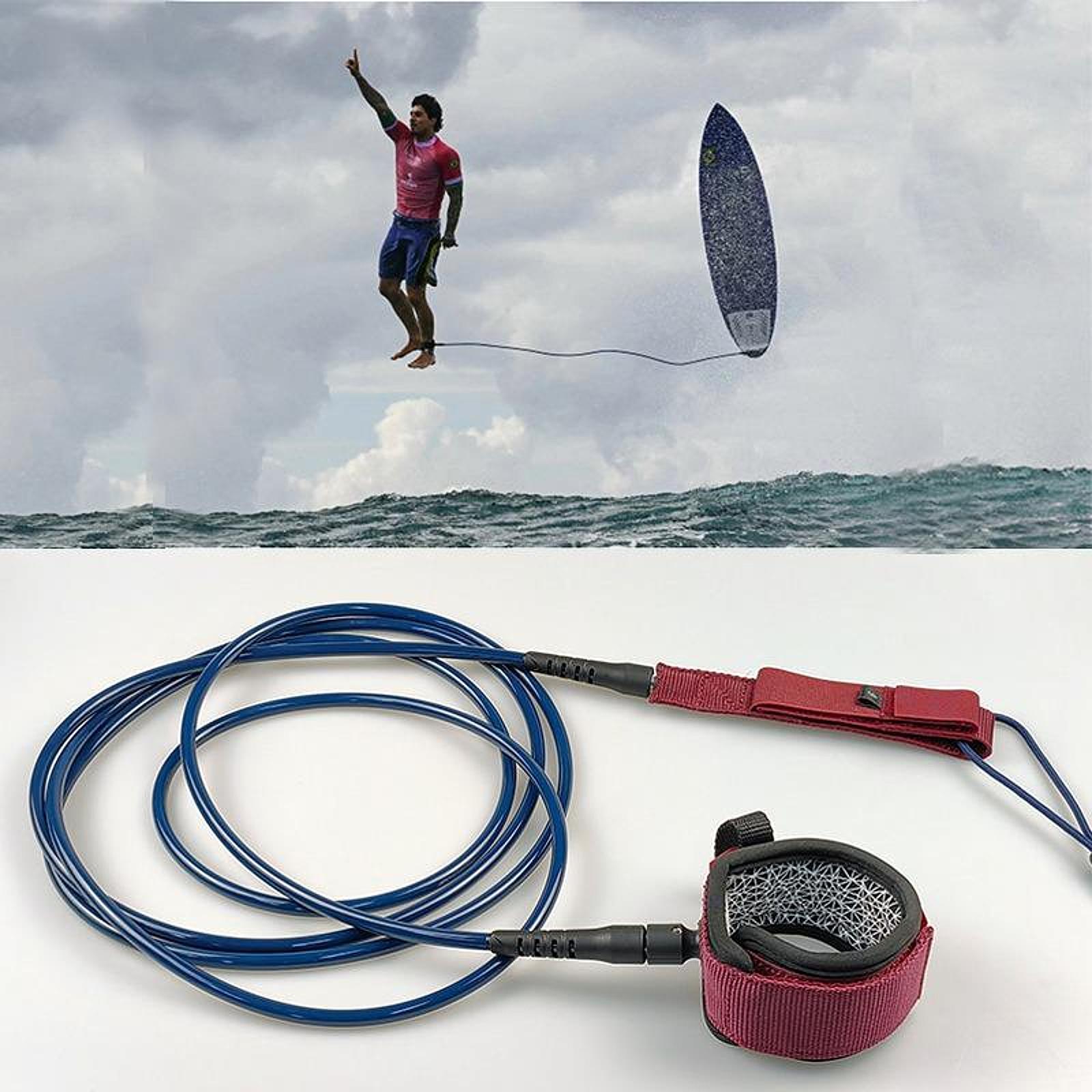 Surfboard Leash Replacement Cuff Rope for Paddleboard Water Sports Beginners Grey