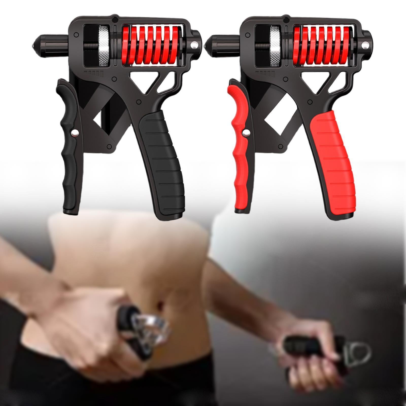 Hand Grip Strengthener Portable Nonskid Forearm Exerciser Adjustable 5-165kg Black