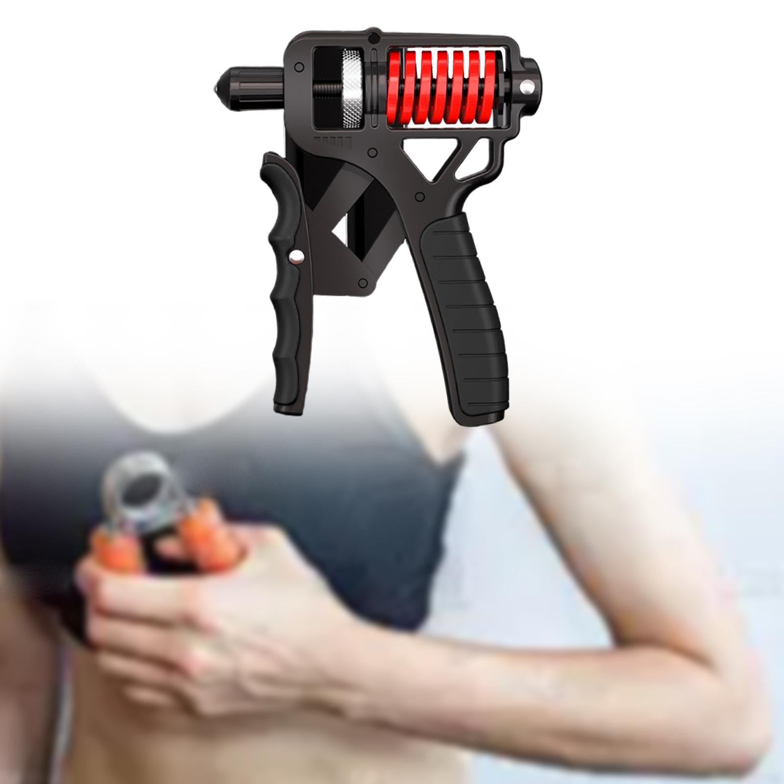 Hand Grip Strengthener Portable Nonskid Forearm Exerciser Adjustable 5-165kg Black