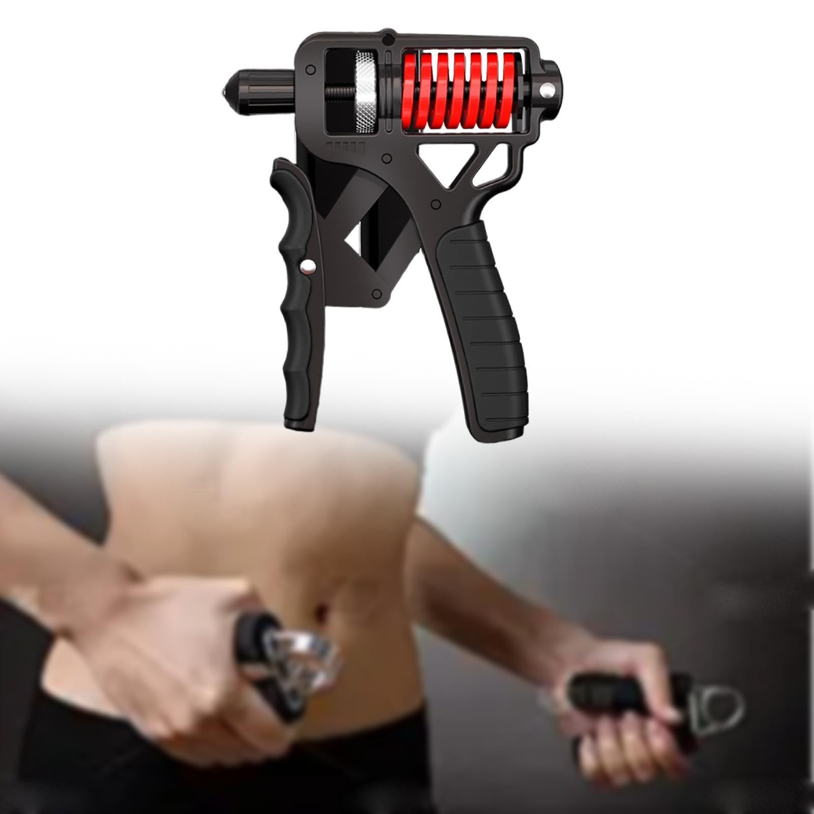 Hand Grip Strengthener Portable Nonskid Forearm Exerciser Adjustable 5-165kg Black