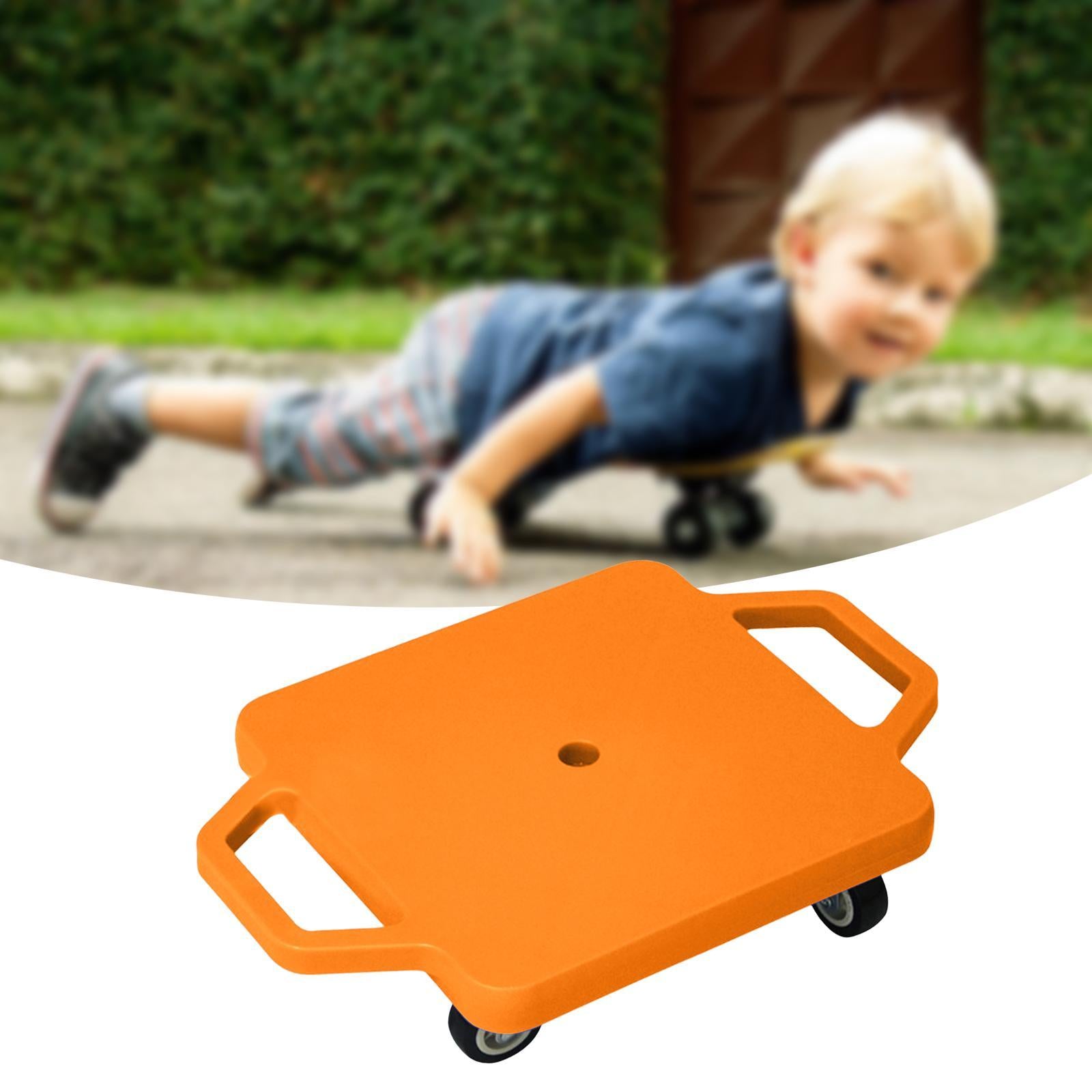 Scooter Board with Handles for Indoor Outdoor Activities Homeschool Backyard Orange