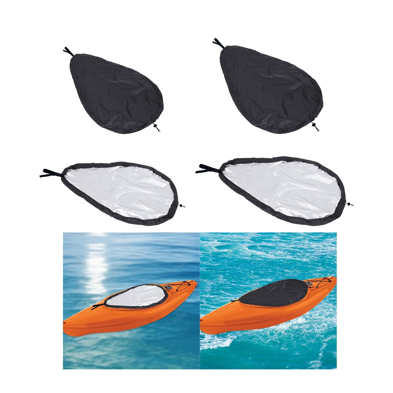 Kayak Cockpit Cover Dustproof Kayak Cabin Protection Cover Cockpit Protector Black 88.4cmx55.4cm