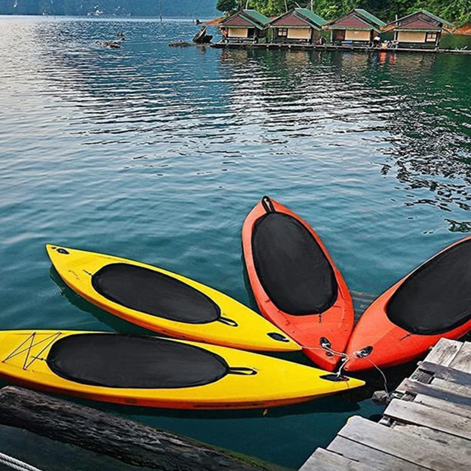 Kayak Cockpit Cover Dustproof Kayak Cabin Protection Cover Cockpit Protector Black 88.4cmx55.4cm