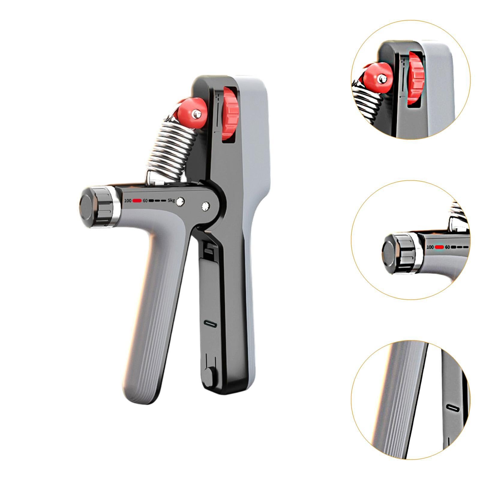 Hand Grip Strengthener Versatile Finger Exerciser for Home Gym Professionals Black Gray
