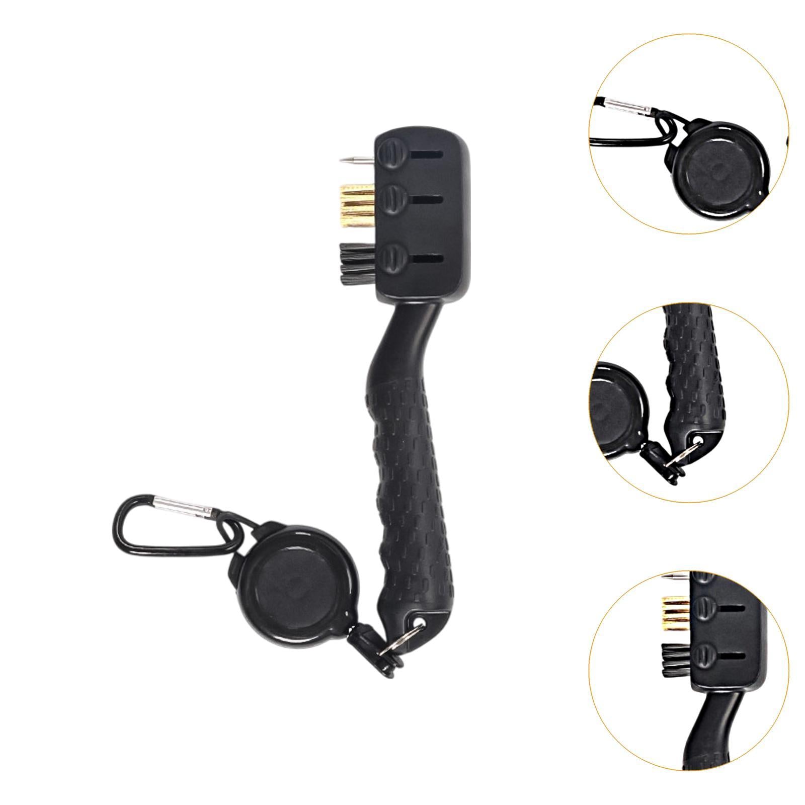 Golf Club Cleaner Brush Golf Accessories for Practicing Father's Day Outdoor Black
