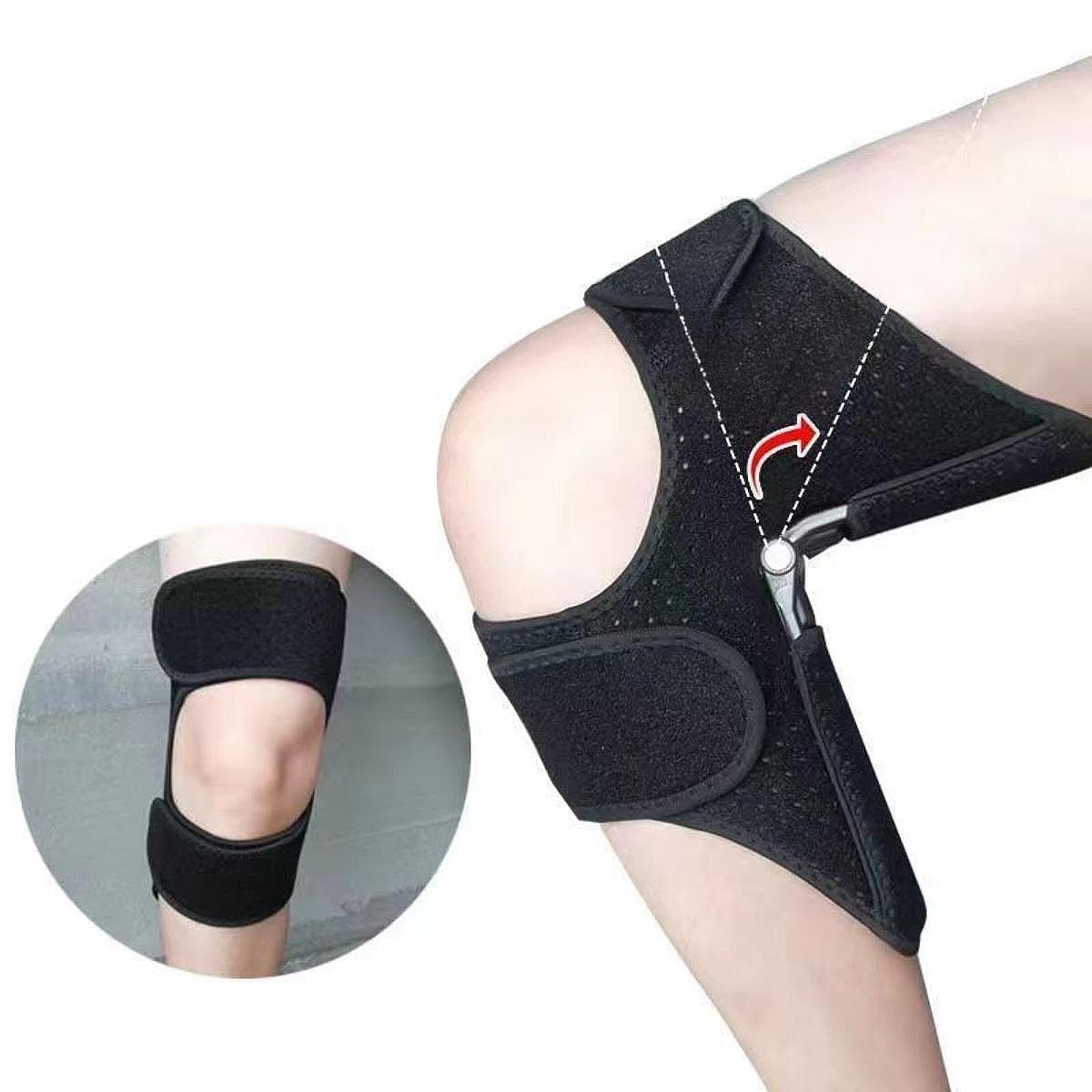 Knee Protection Booster Joint Support Spring Stabilizer for Running Training Black