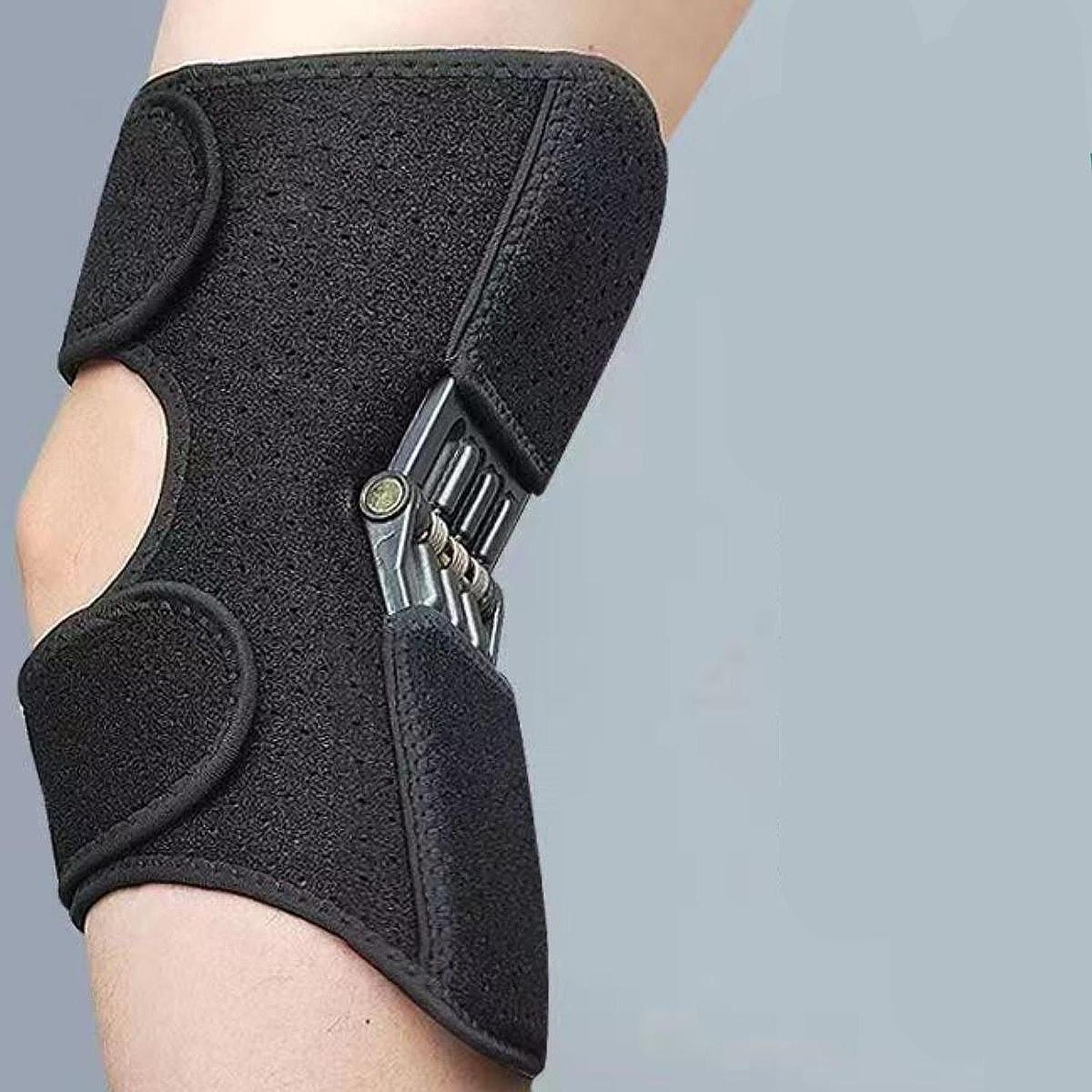 Knee Protection Booster Joint Support Spring Stabilizer for Running Training Black