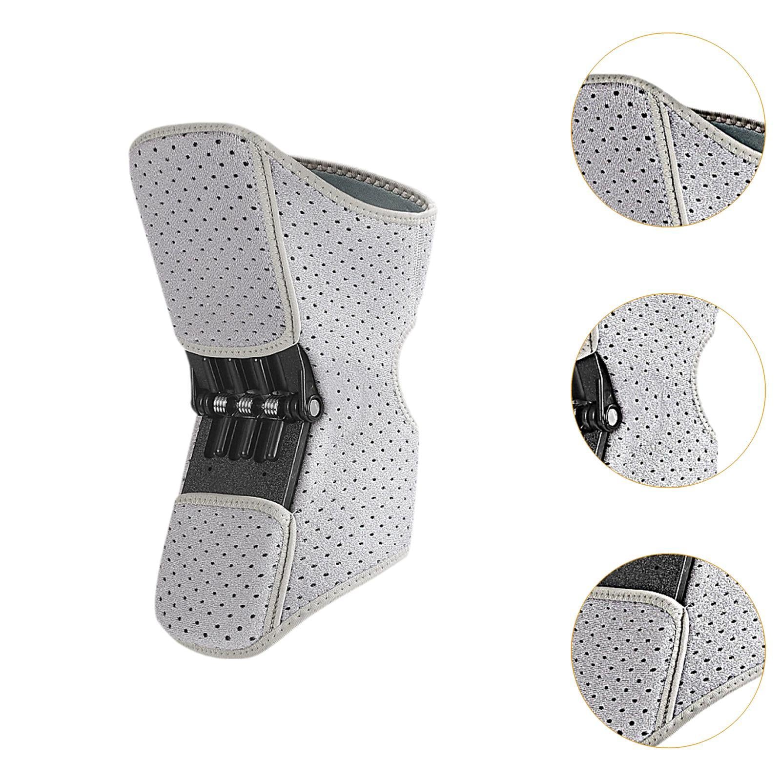 Knee Protection Booster Joint Support Spring Stabilizer for Running Training Silver Gray