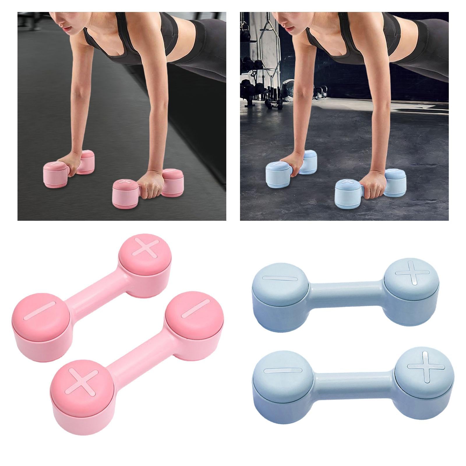 2x Adjustable Dumbbell Set Hand Weights for Women for Outdoor Sports Workout Pink