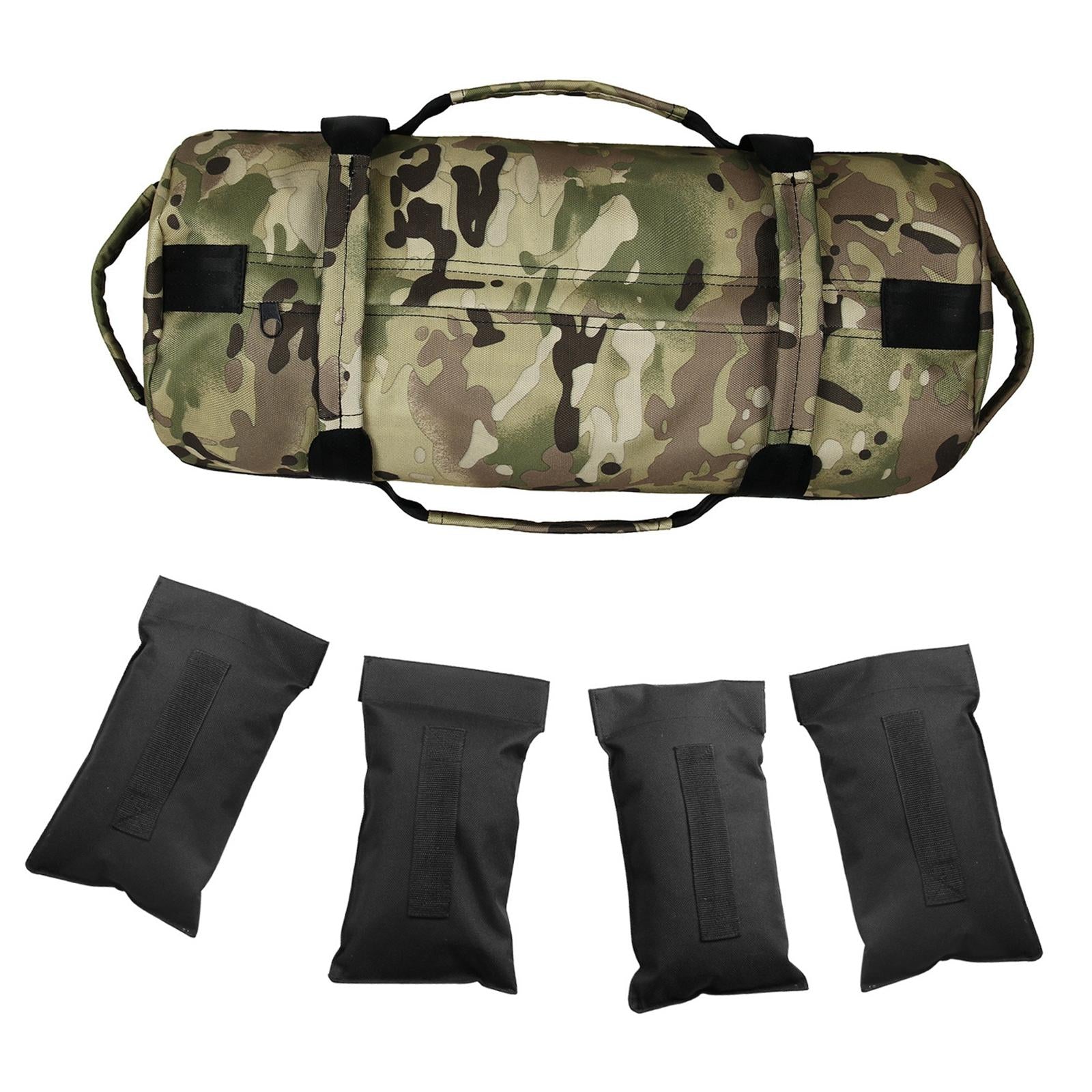 Weighted Bag Canvas Unfilled Sandbag for Weightlifting Powerlifting Home Gym Khaki