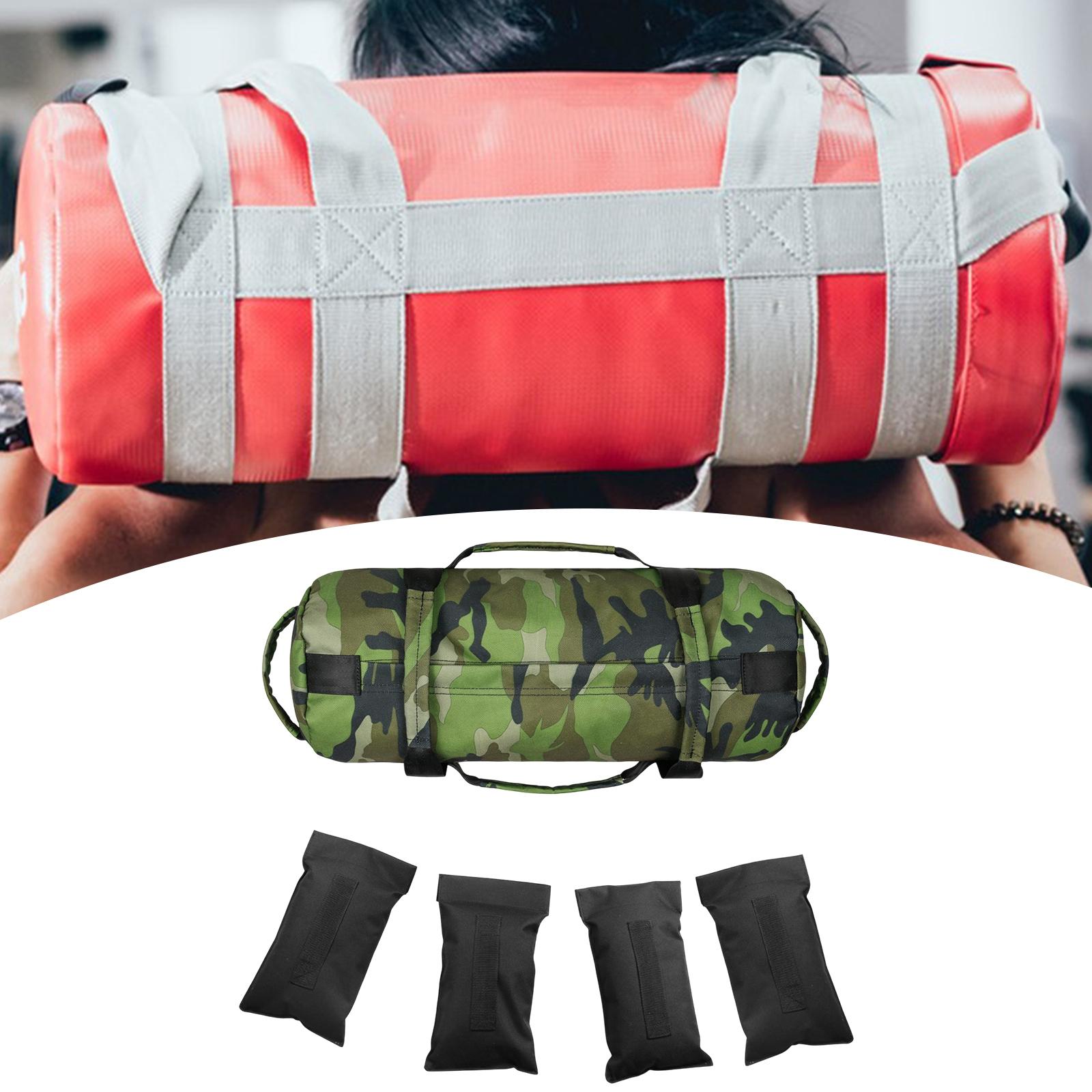 Weighted Bag Canvas Unfilled Sandbag for Weightlifting Powerlifting Home Gym Green