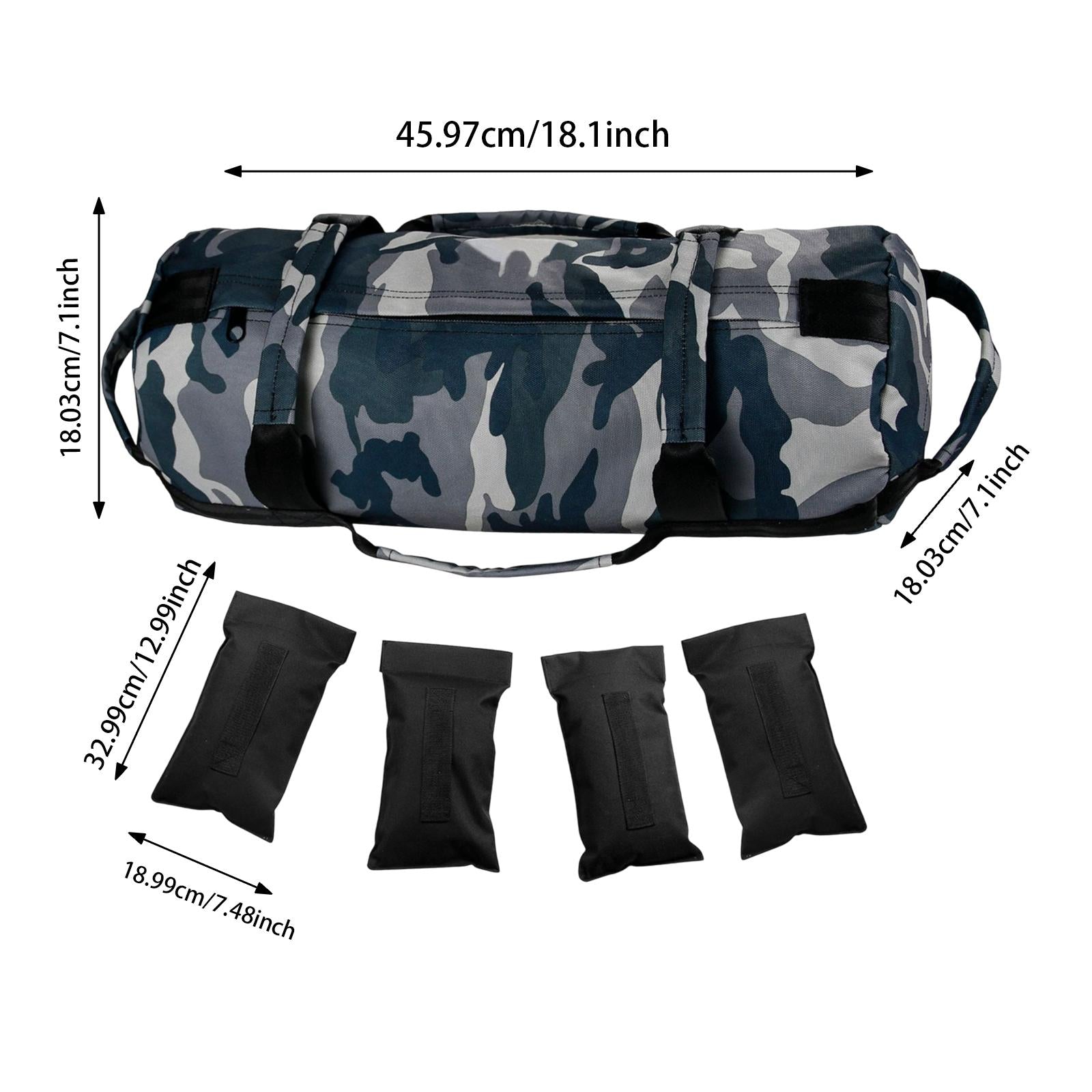 Weighted Bag Canvas Unfilled Sandbag for Weightlifting Powerlifting Home Gym Gray