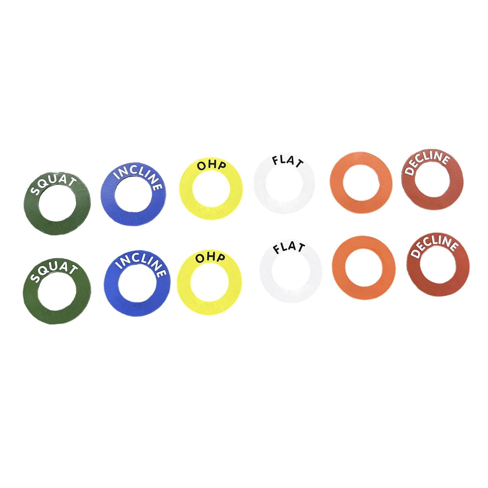 12 Pieces Barbell Reminder Labels for Power Squat Rack Barbell J-cup J Hooks