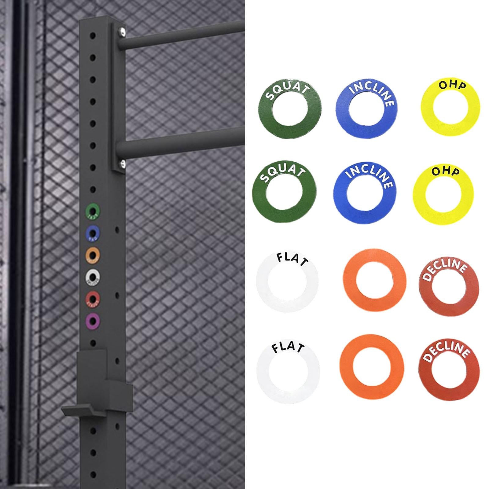 12 Pieces Barbell Reminder Labels for Power Squat Rack Barbell J-cup J Hooks