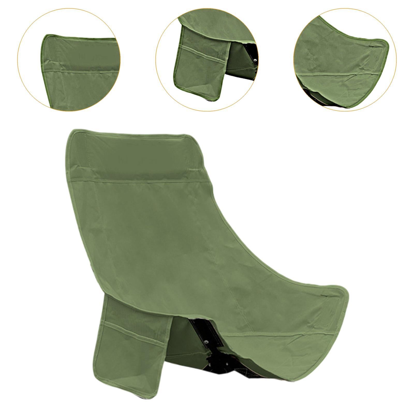 Folding Camping Chair Cover Portable Replacement for Backyard Picnic Fishing High Back Green